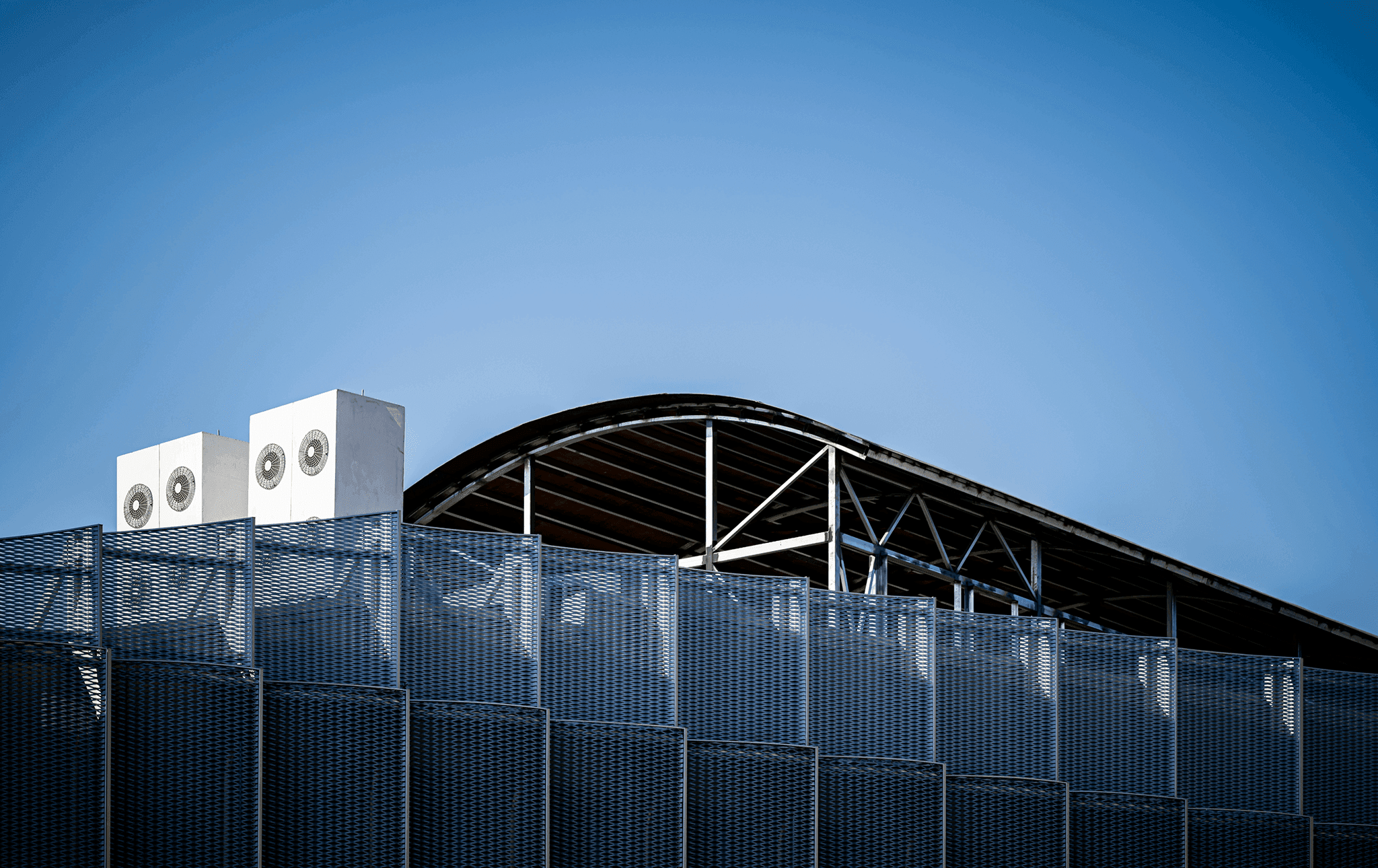 Industrial rooftop with HVAC equipment